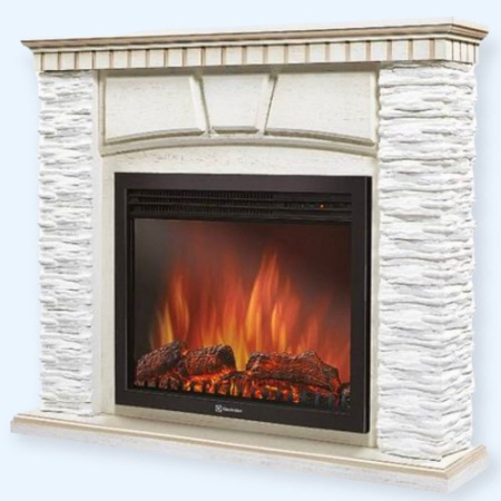 Porto 25 камень белый шпон беленый дуб (1202853) Firelight Портал